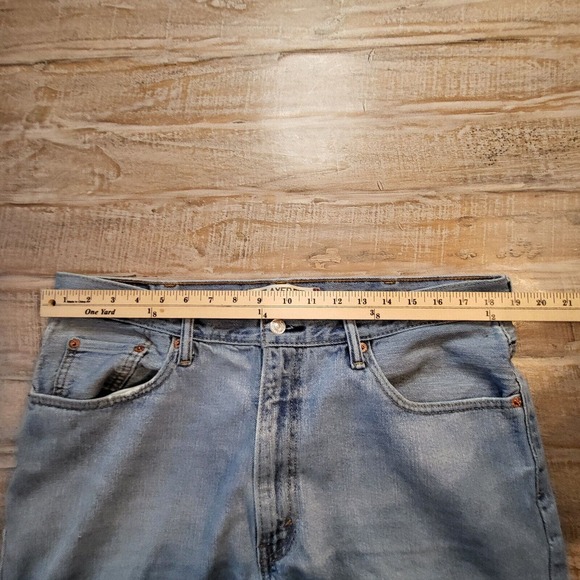 Levi Strauss 550 Mens 38x29 Relaxed Fit Straight Leg Denim Jeans Blue Distressed - Picture 6 of 9